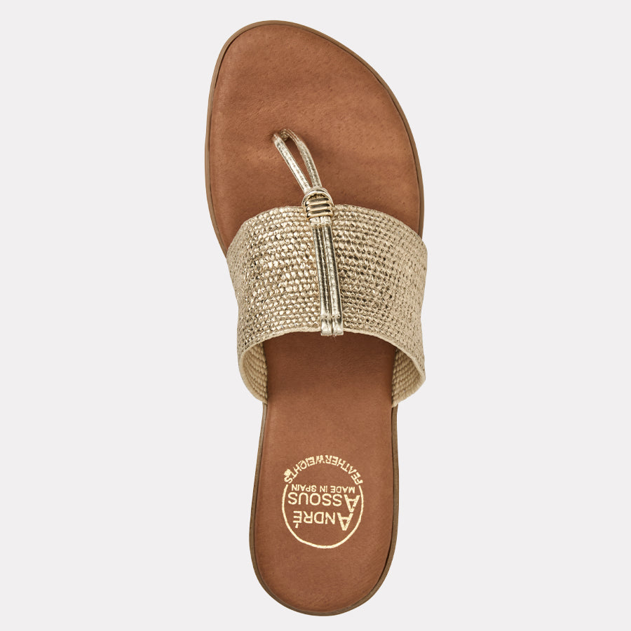 Nice Metallic Stretch Raffia Featherweights™ Sandal