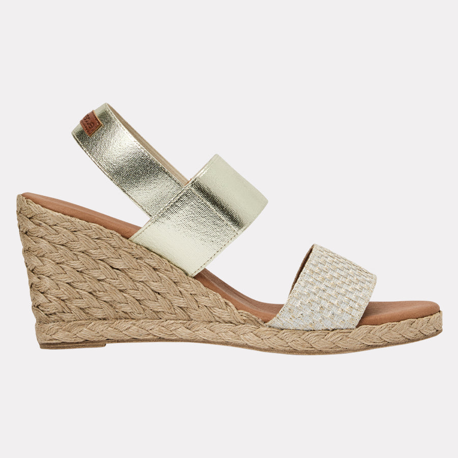Allison Woven Metallic Espadrille Wedge
