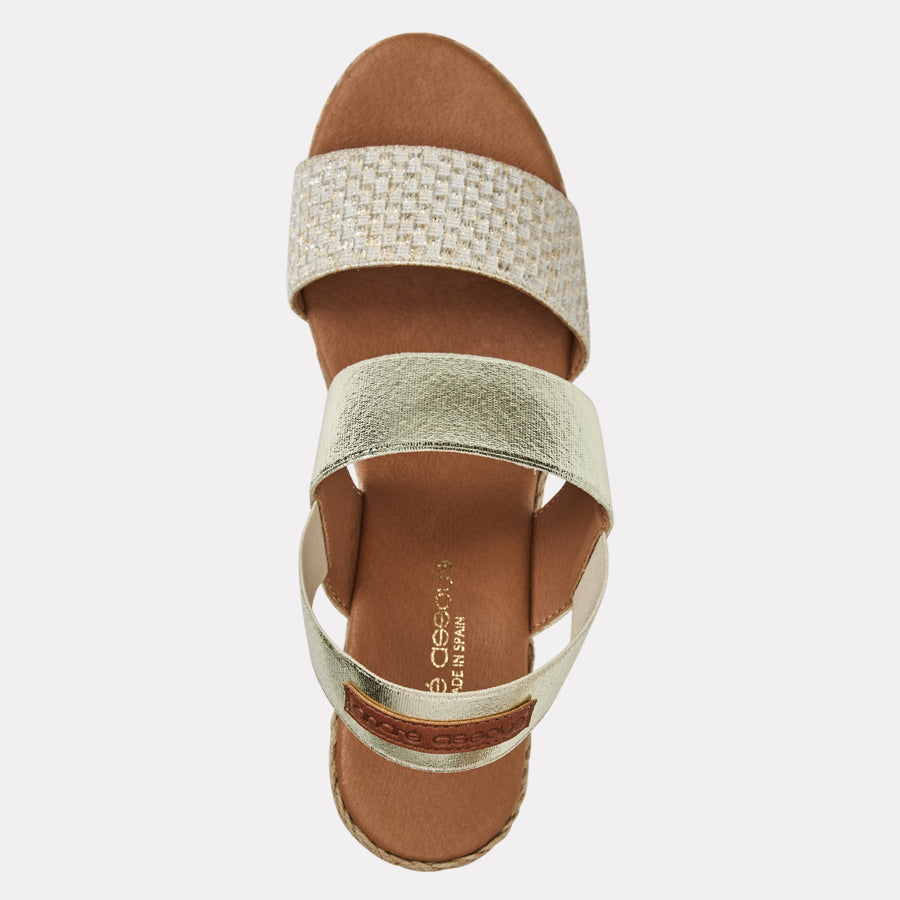 Allison Woven Metallic Espadrille Wedge