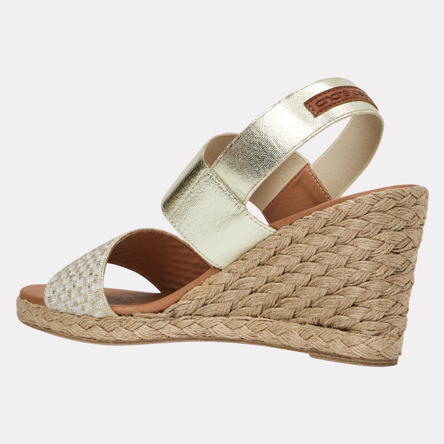 Allison Woven Metallic Espadrille Wedge