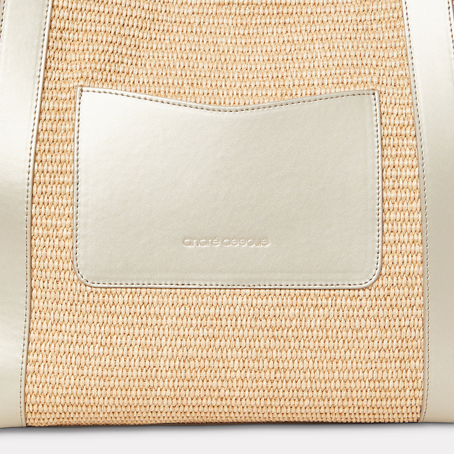 Atlas Natural Platino Raffia Tote Bag