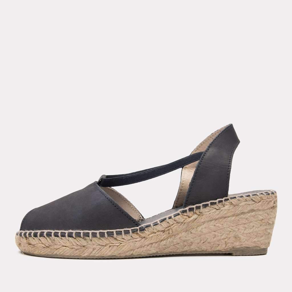 Dainty Leather Espadrille Wedge