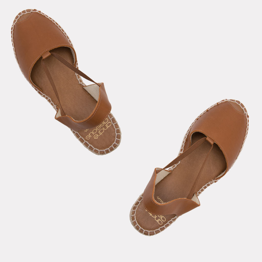 Dainty Leather Espadrille Wedge
