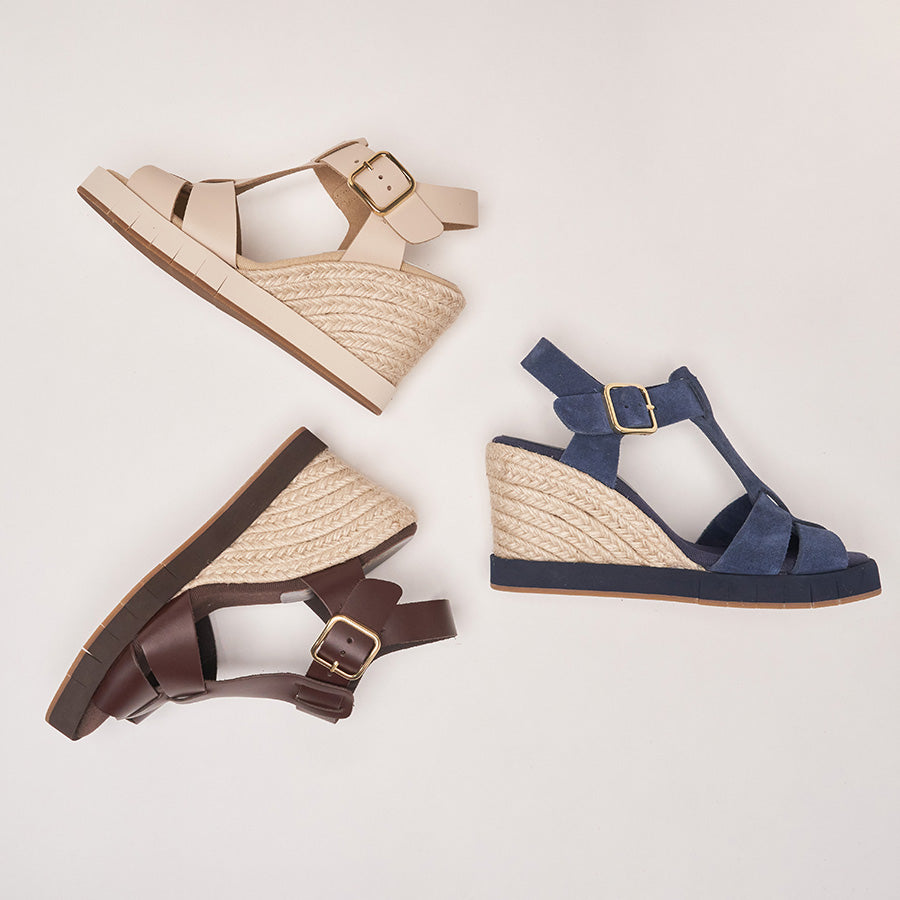 Farami Sole Motion Leather Espadrille Wedge