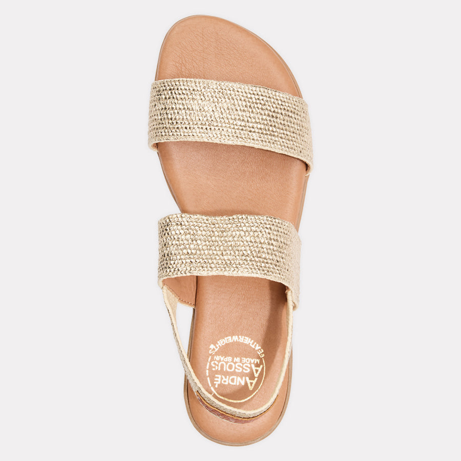 Nigella Metallic Stretch Raffia Featherweights™ Sandal