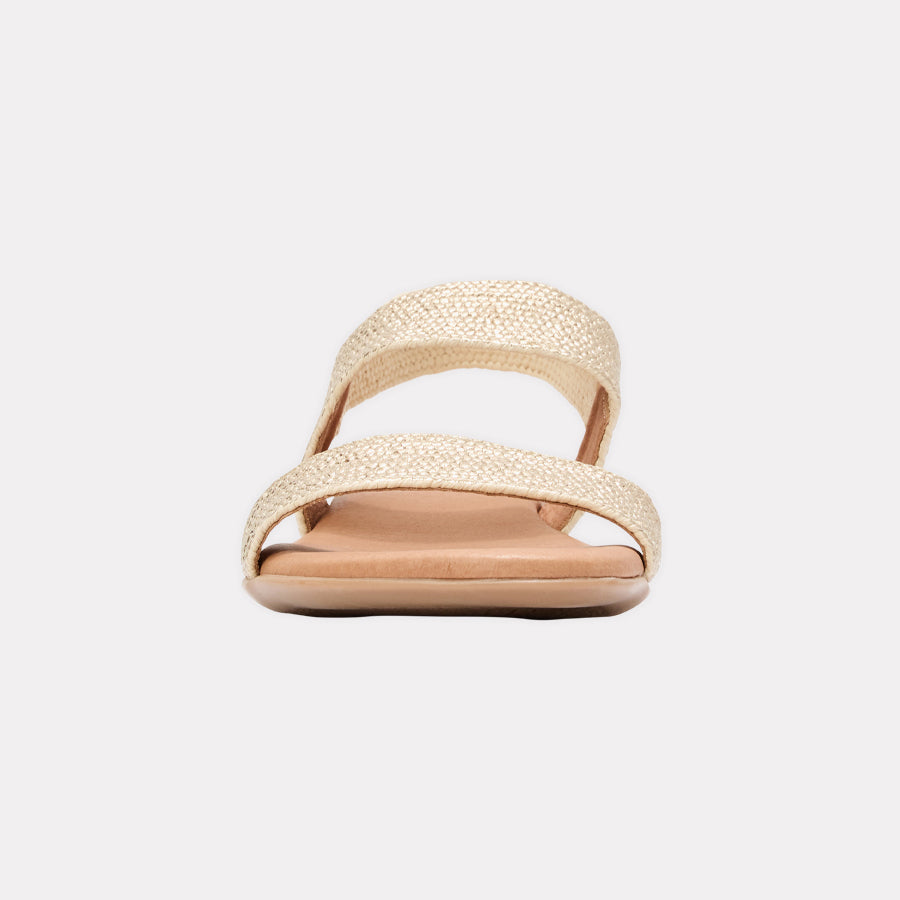 Nigella Metallic Stretch Raffia Featherweights™ Sandal