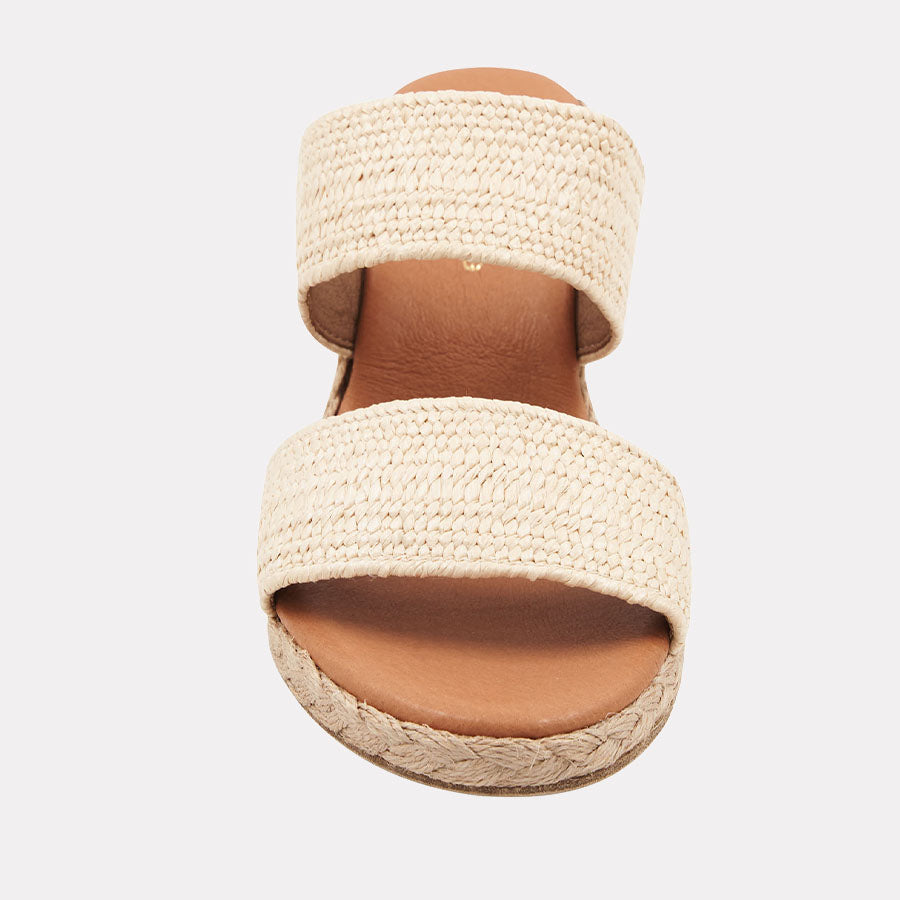 Nori Stretch Raffia Espadrille Wedge Andre Assous