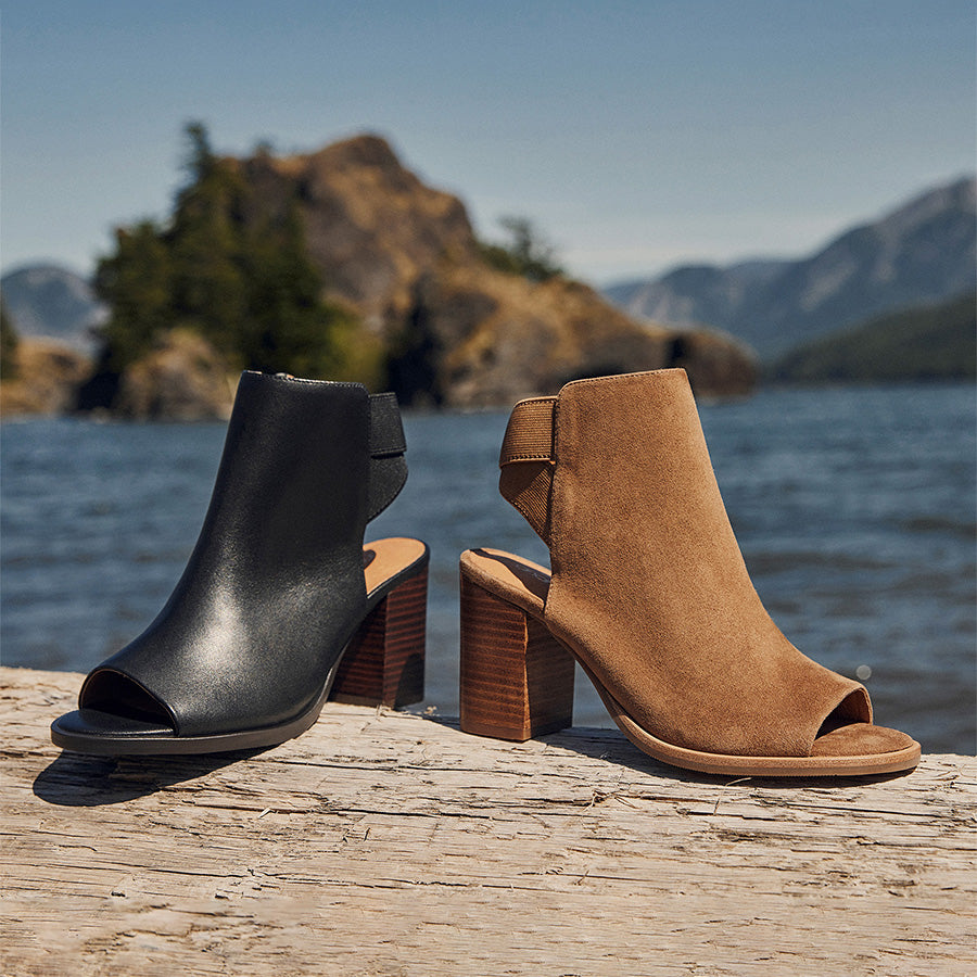 Open peep toe boots Clearance