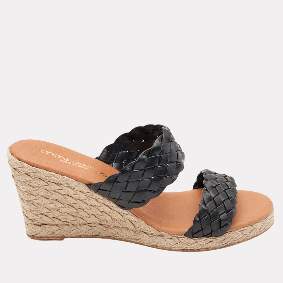 Double-Banded Espadrille Wedge Sandals - Made In Spain