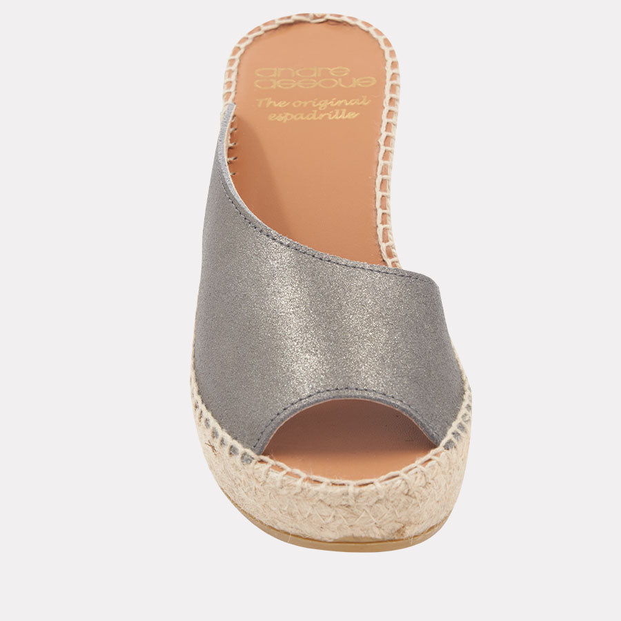 Espadrilles Women's Grey Leather Made in Spain