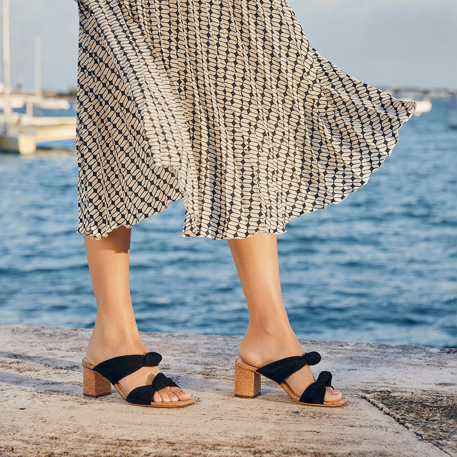 Elevate Your Style: Suede Sandals with 2.75-Inch Cork Heels